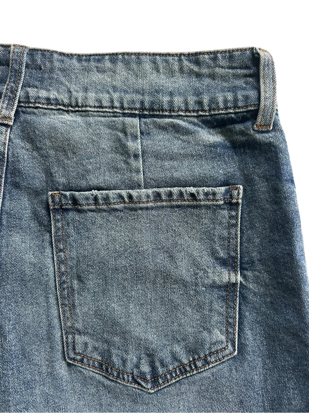 Kut From The Kloth Jane High Rise Long Short Zipper Patch Pockets Size 8 Sailor